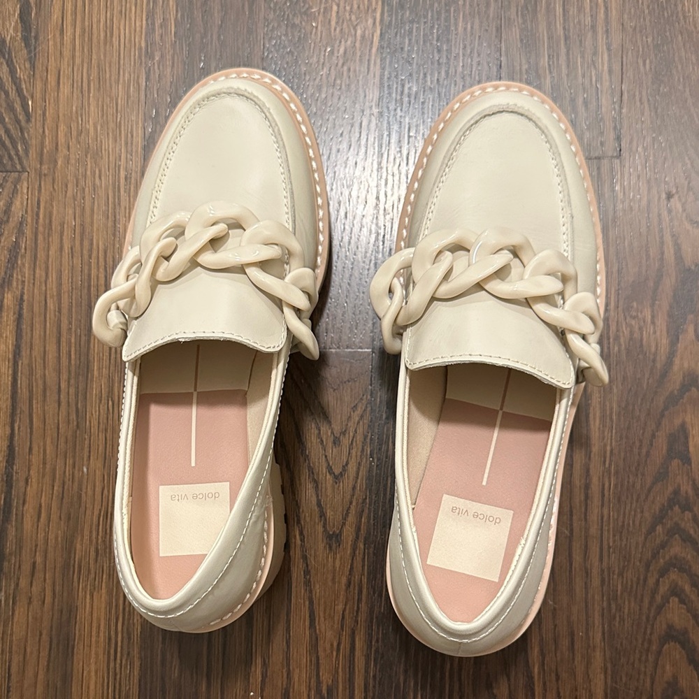 Dolce Vita Cream Chain Loafers